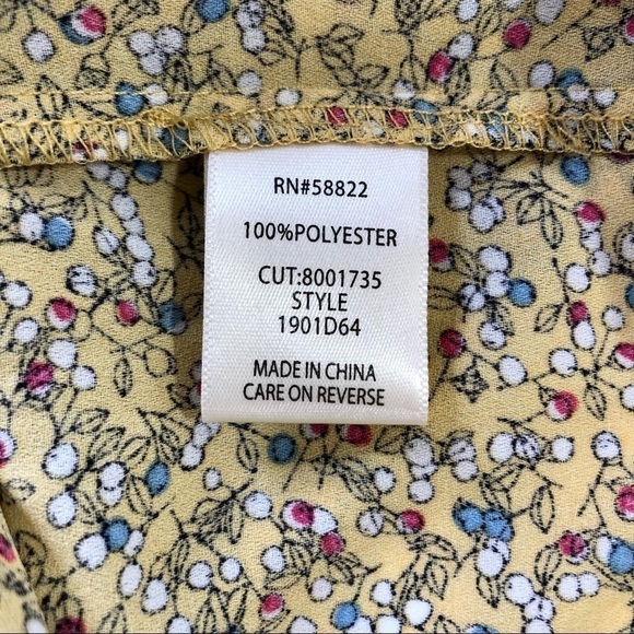 NWT Max Studio yellow cottagecore floral dress M - Picture 10 of 11